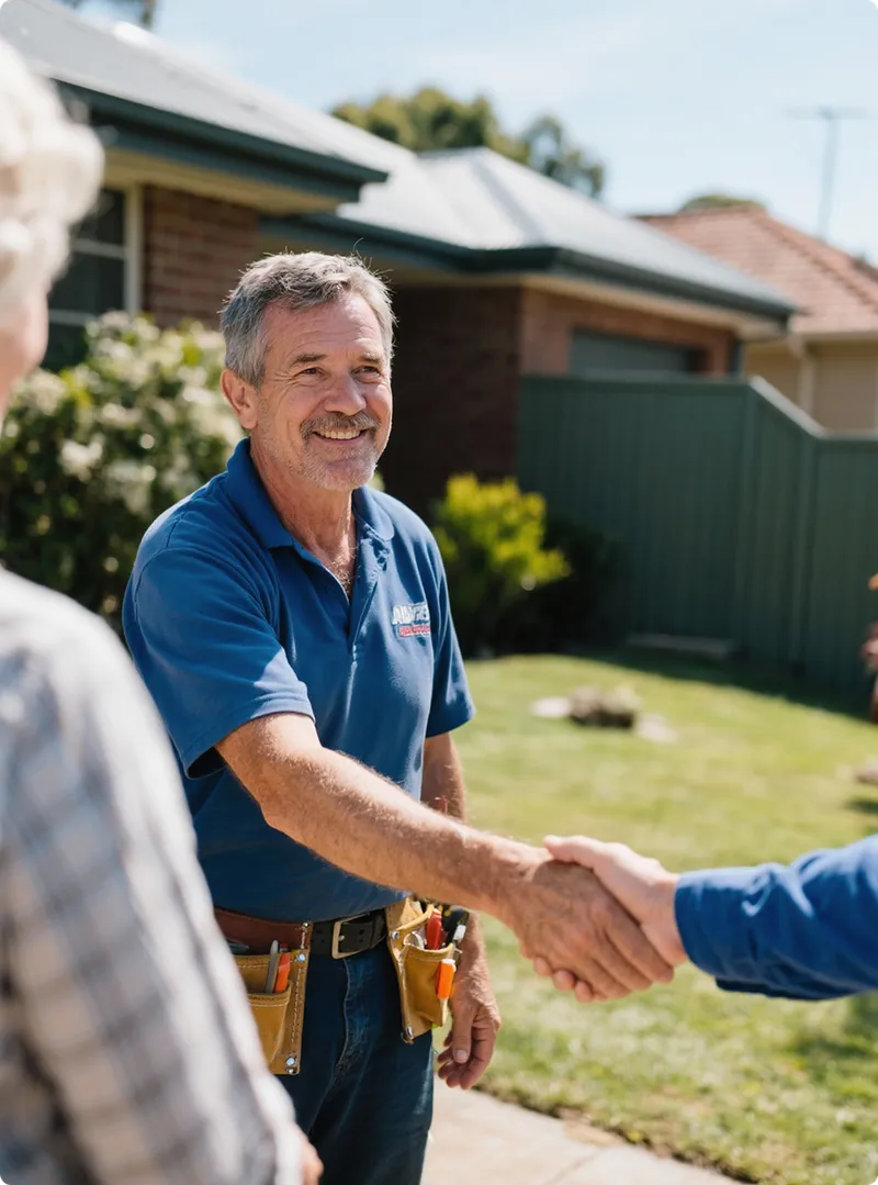 Tradie shaking hands